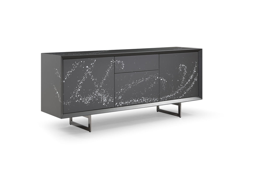 VIG Furniture - Modrest Hawick Contemporary Dark Grey Abstract White Paint Buffet - VGVCG2172-GRY