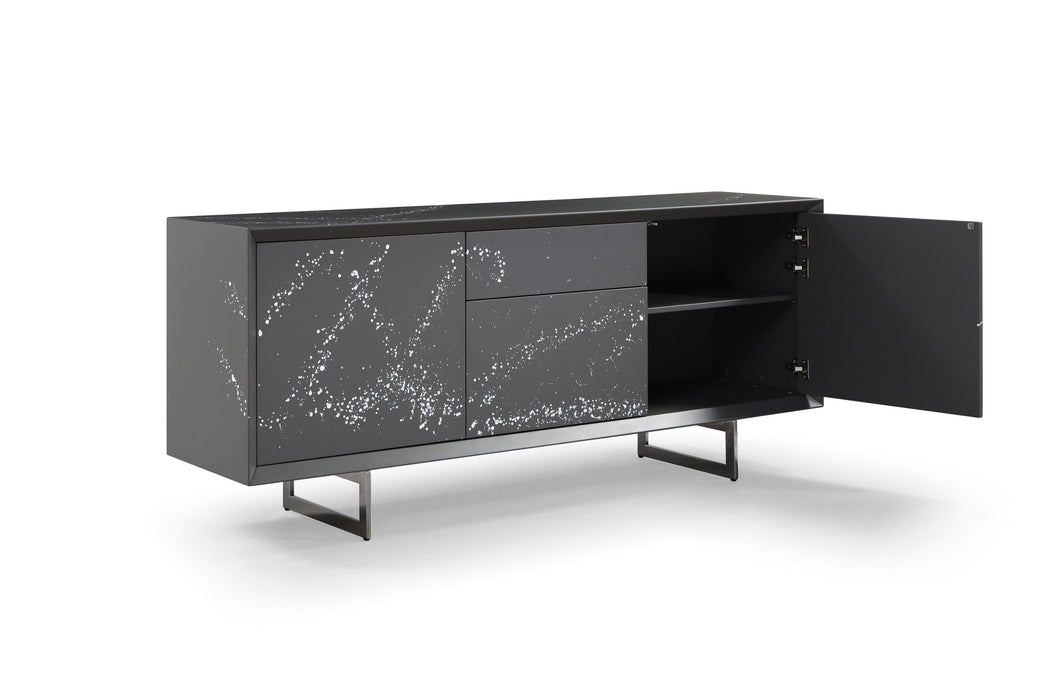 VIG Furniture - Modrest Hawick Contemporary Dark Grey Abstract White Paint Buffet - VGVCG2172-GRY