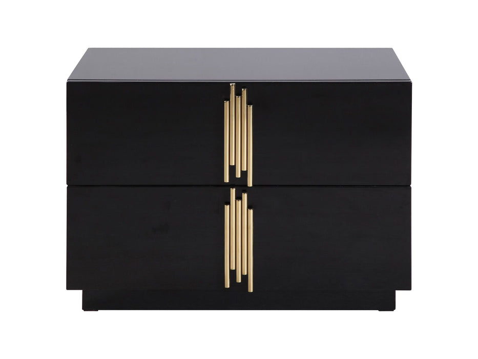 VIG Furniture - Modrest Token - Modern Black + Gold Wide Nightstand - VGVC-N815-L-BLK - GreatFurnitureDeal