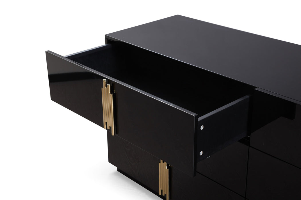 VIG Furniture - Modrest Token - Modern Black + Gold Wide Dresser - VGVC-J815-D-L-BLK - GreatFurnitureDeal