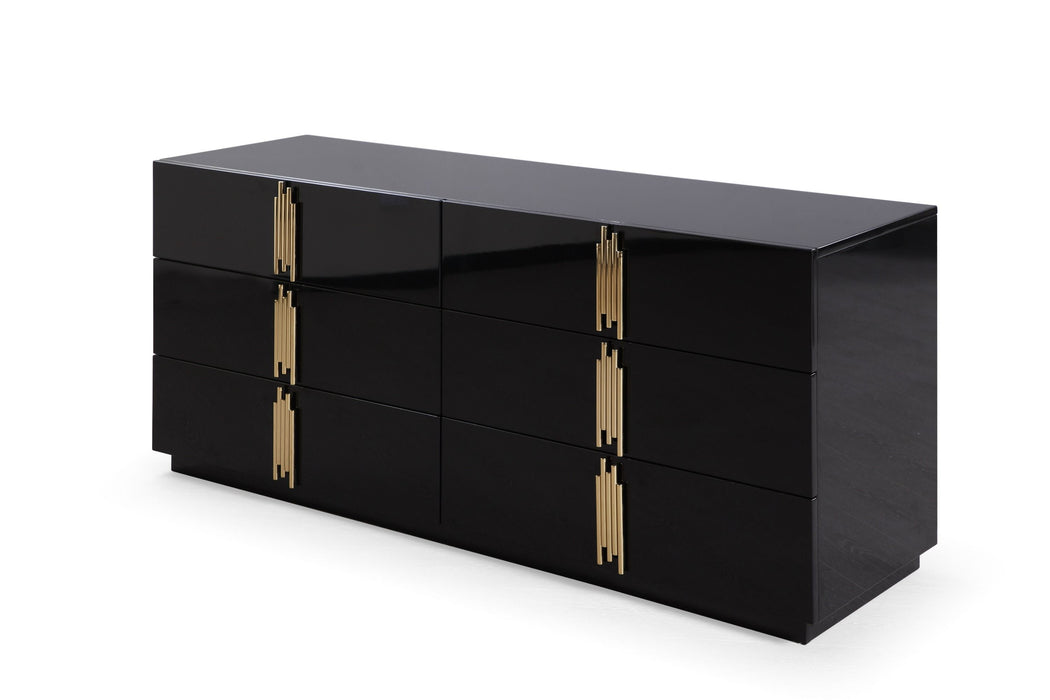 VIG Furniture - Modrest Token - Modern Black + Gold Wide Dresser - VGVC-J815-D-L-BLK