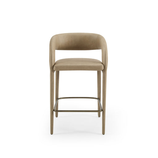 VIG Furniture - Modrest Faerron - Modern Tan Leatherette Counter Chair (Set of 2) - VGEUMC-7182BC-TAN - GreatFurnitureDeal