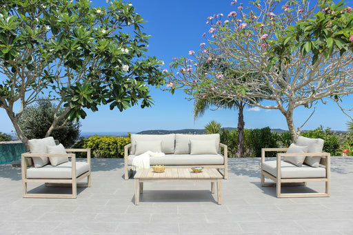 VIG Furniture - Renava Calm - Outdoor Grey + Acacia Sofa Set - VGATRASF-229 - GreatFurnitureDeal