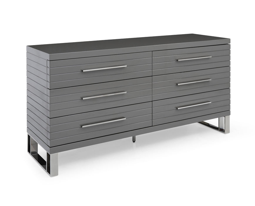 VIG Furniture - Modrest Splendor - Silver & Grey Velvet Upholstered Platform King Bed Set - VGVCBD20256-BED-SET-EK - GreatFurnitureDeal