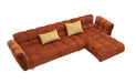 VIG Furniture - Divani Casa Jacinda Modern Burnt Orange Fabric Right Facing Sectional Sofa + 2 Yellow Pillows - VGEV-23106-ORG-RAF - GreatFurnitureDeal