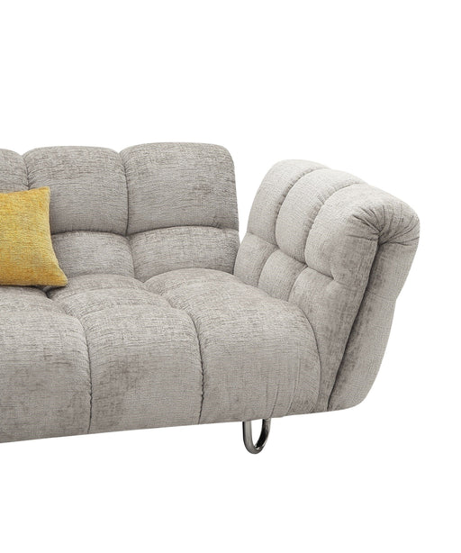 VIG Furniture - Divani Casa Jacinda Modern Grey Fabric Left Facing Sectional Sofa with 2 Yellow Pillows - VGEV-23106-GRY-LAF - GreatFurnitureDeal