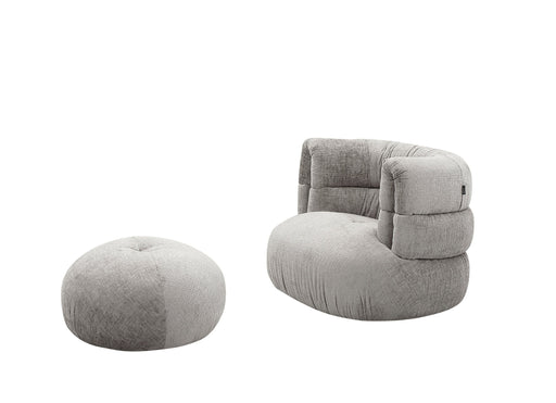 VIG Furniture - Divani Casa Shay Modern Grey Fabric Accent Chair and Ottoman - VGEV-CH325-GRY-SET - GreatFurnitureDeal