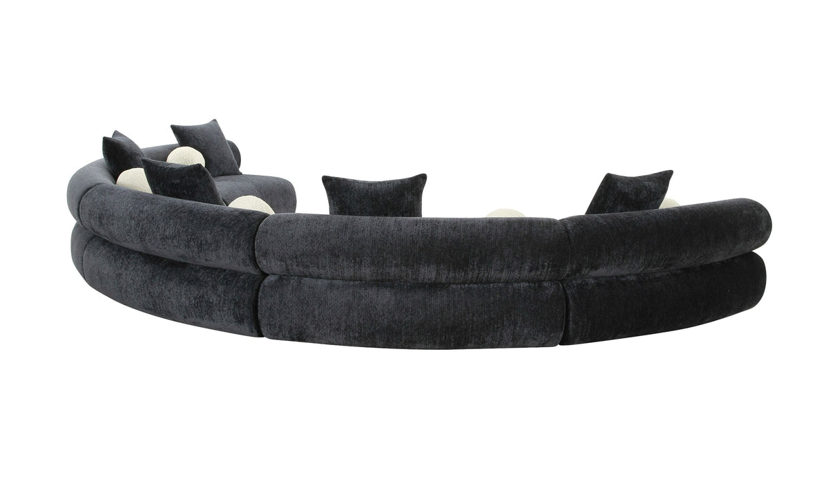 VIG Furniture - Divani Casa Simpson - Contemporary Dark Grey Fabric Curved Modular Sectional Sofa with Throw Pillows - VGOD-ZW-23018-GRY-SET - GreatFurnitureDeal