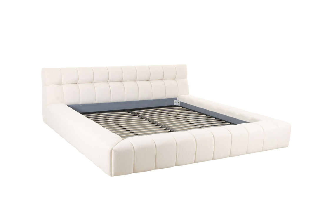 VIG Furniture - Divani Casa Tyree - Modern Tufted Off-White Fabric Eastern King Bed - VGOD-DY-22116-BED-EK - GreatFurnitureDeal
