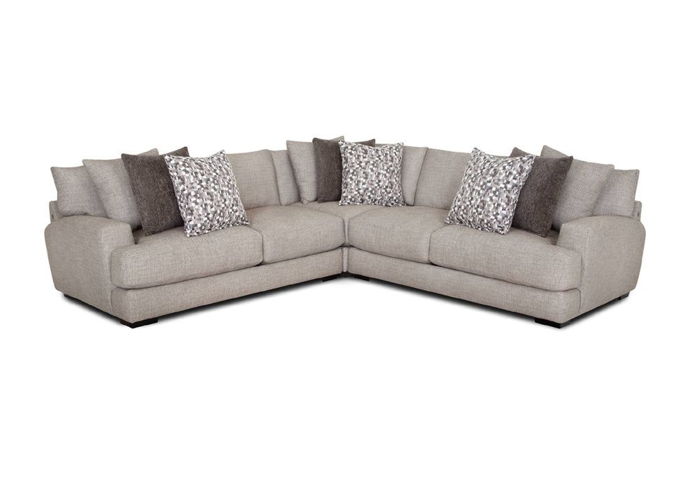 Franklin Furniture - 810 Sullivan 3 Piece Sectional Sofa with Ottoman in Mandy Otter - 81059-81004-81060-75018