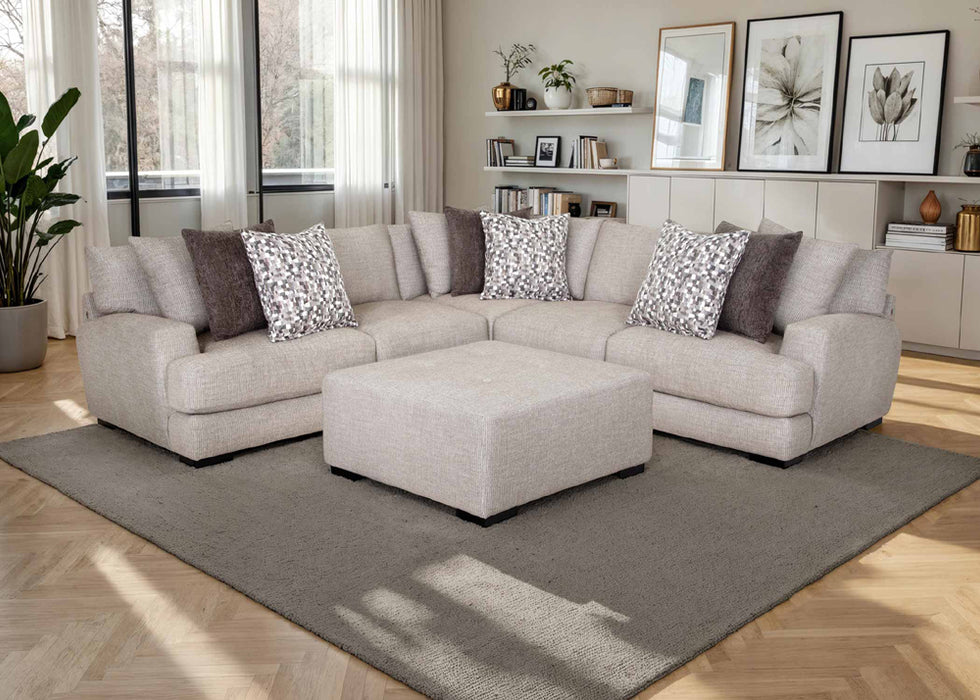 Franklin Furniture - 810 Sullivan 3 Piece Sectional Sofa with Ottoman in Mandy Otter - 81059-81004-81060-75018