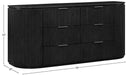 Meridian Furniture - Astrid Black Solid Wood And Oak Veneer Dresser - 818Black-D - GreatFurnitureDeal