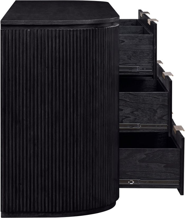 Meridian Furniture - Astrid Black Solid Wood And Oak Veneer Dresser - 818Black-D - GreatFurnitureDeal