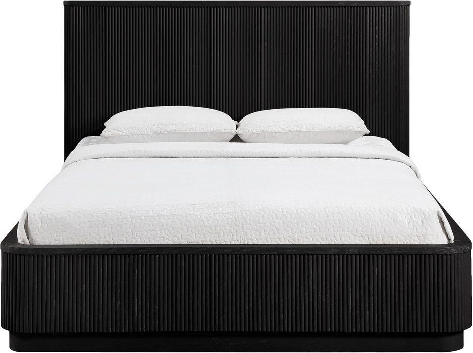 Meridian Furniture - Astrid Black Solid Wood And Oak Veneer King Bed (3 Boxes) - 818Black-K - GreatFurnitureDeal