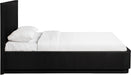 Meridian Furniture - Astrid Black Solid Wood And Oak Veneer Queen Bed (3 Boxes) - 818Black-Q - GreatFurnitureDeal
