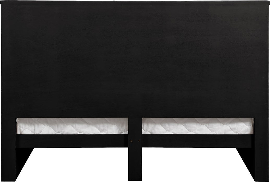 Meridian Furniture - Astrid Black Solid Wood And Oak Veneer Queen Bed (3 Boxes) - 818Black-Q - GreatFurnitureDeal