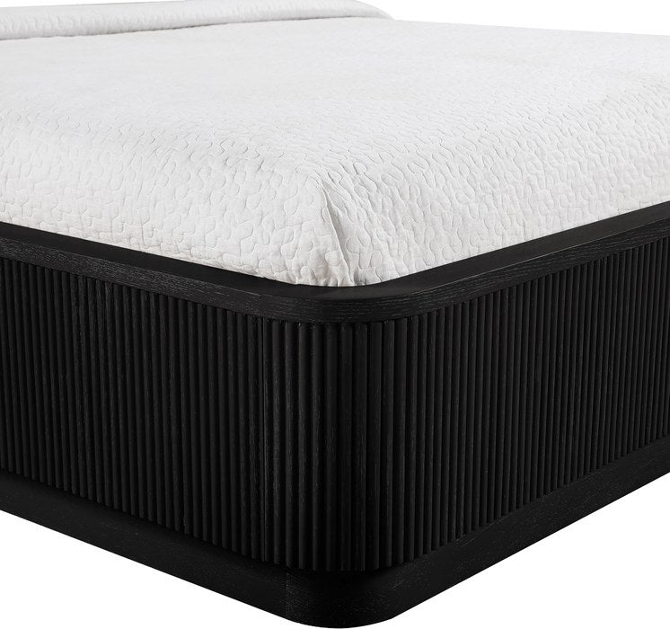 Meridian Furniture - Astrid Black Solid Wood And Oak Veneer Queen Bed (3 Boxes) - 818Black-Q - GreatFurnitureDeal