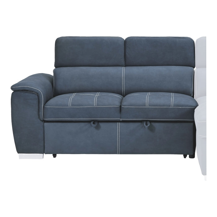 Homelegance - Ferriday 2 Piece Sectional with Adjustable Headrests in Blue - 8228BU - GreatFurnitureDeal