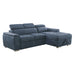 Homelegance - Ferriday 2 Piece Sectional with Adjustable Headrests in Blue - 8228BU - GreatFurnitureDeal