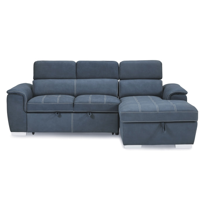 Homelegance - Ferriday 2 Piece Sectional with Adjustable Headrests in Blue - 8228BU - GreatFurnitureDeal