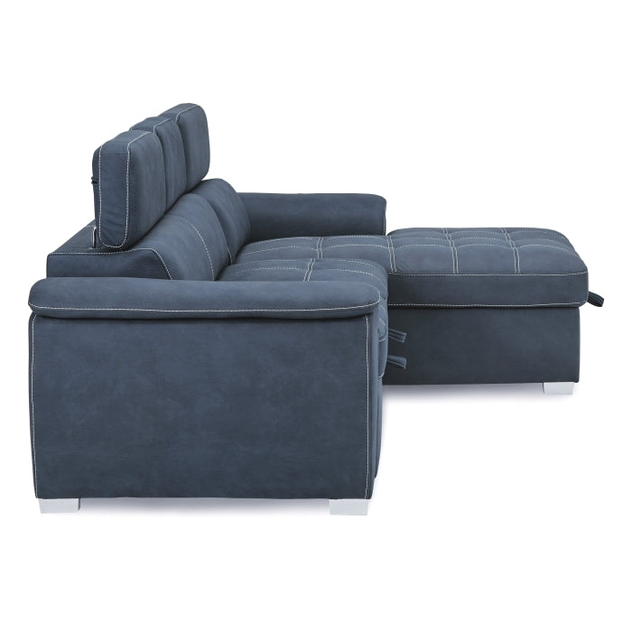 Homelegance - Ferriday 2 Piece Sectional with Adjustable Headrests in Blue - 8228BU - GreatFurnitureDeal