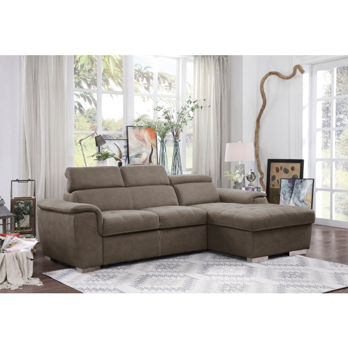 Homelegance - Ferriday 2 Piece Sectional with Adjustable Headrests in Taupe - 8228TP - GreatFurnitureDeal