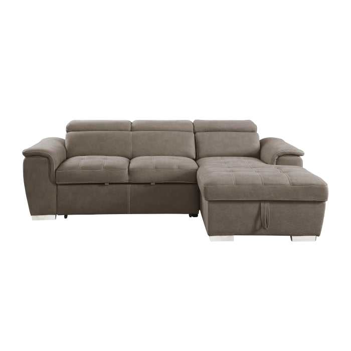 Homelegance - Ferriday 2 Piece Sectional with Adjustable Headrests in Taupe - 8228TP - GreatFurnitureDeal
