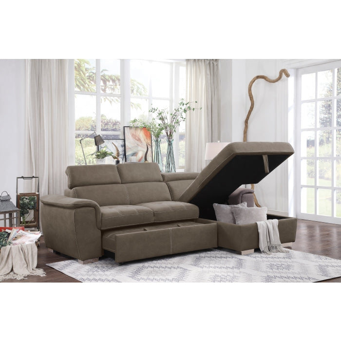 Homelegance - Ferriday 2 Piece Sectional with Adjustable Headrests in Taupe - 8228TP - GreatFurnitureDeal