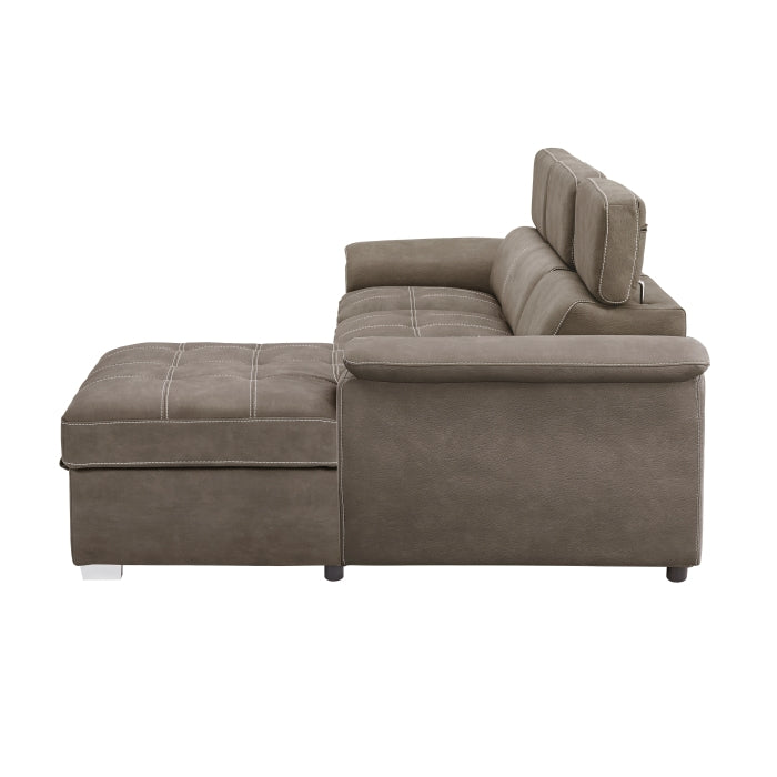 Homelegance - Ferriday 2 Piece Sectional with Adjustable Headrests in Taupe - 8228TP - GreatFurnitureDeal
