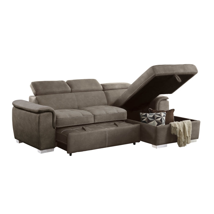 Homelegance - Ferriday 2 Piece Sectional with Adjustable Headrests in Taupe - 8228TP - GreatFurnitureDeal