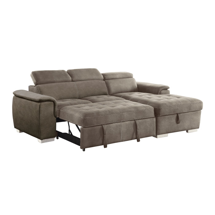 Homelegance - Ferriday 2 Piece Sectional with Adjustable Headrests in Taupe - 8228TP - GreatFurnitureDeal