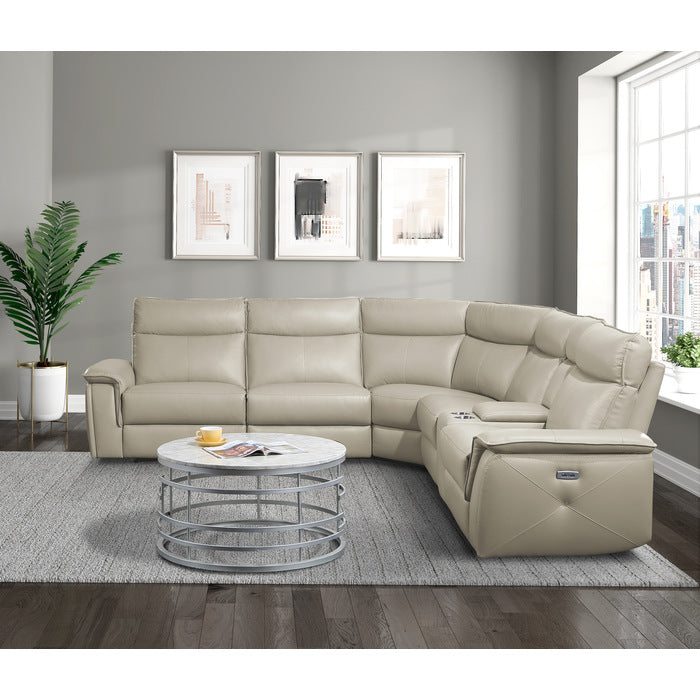 Homelegance - Maroni 6 Piece Modular Power Reclining Sectional with Power Headrests in Taupe - 8259RFTP*6SCPWH - GreatFurnitureDeal