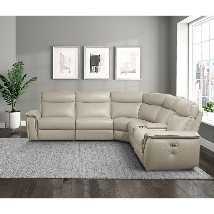 Homelegance - Maroni 6 Piece Modular Power Reclining Sectional with Power Headrests in Taupe - 8259RFTP*6SCPWH - GreatFurnitureDeal