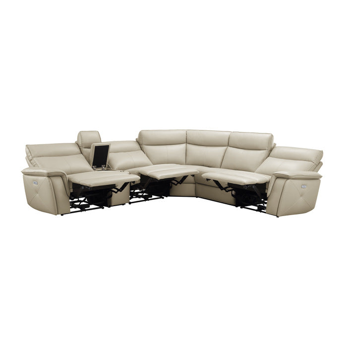 Homelegance - Maroni 6 Piece Modular Power Reclining Sectional with Power Headrests in Taupe - 8259RFTP*6SCPWH - GreatFurnitureDeal