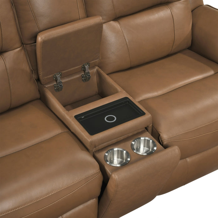 Homelegance - Haven 2 Piece Power Double Reclining Sofa Set in Brown - 8301BRW*2PW - GreatFurnitureDeal