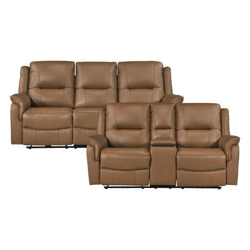 Homelegance - Haven 2 Piece Power Double Reclining Sofa Set in Brown - 8301BRW*2PW - GreatFurnitureDeal