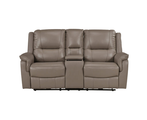 Homelegance - Haven Power Double Reclining Console Loveseat in Russet - 8301DTP-2PW - GreatFurnitureDeal