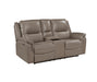 Homelegance - Haven Power Double Reclining Console Loveseat in Russet - 8301DTP-2PW - GreatFurnitureDeal