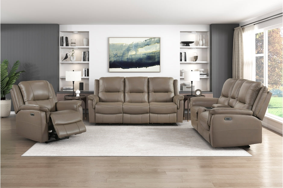 Homelegance - Haven 3 Piece Power Double Reclining Living Room Set in Russet - 8301DTP*3PW - GreatFurnitureDeal