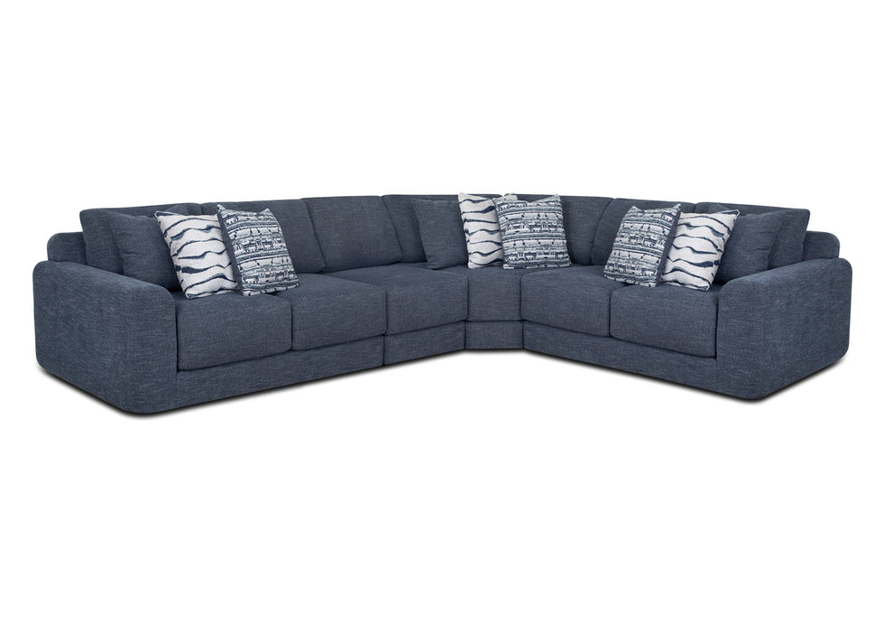 Franklin Furniture - 830 Santorini 4 Piece Sectional Sofa in Everly Indigo - 83059-83003-83099-83060 - GreatFurnitureDeal