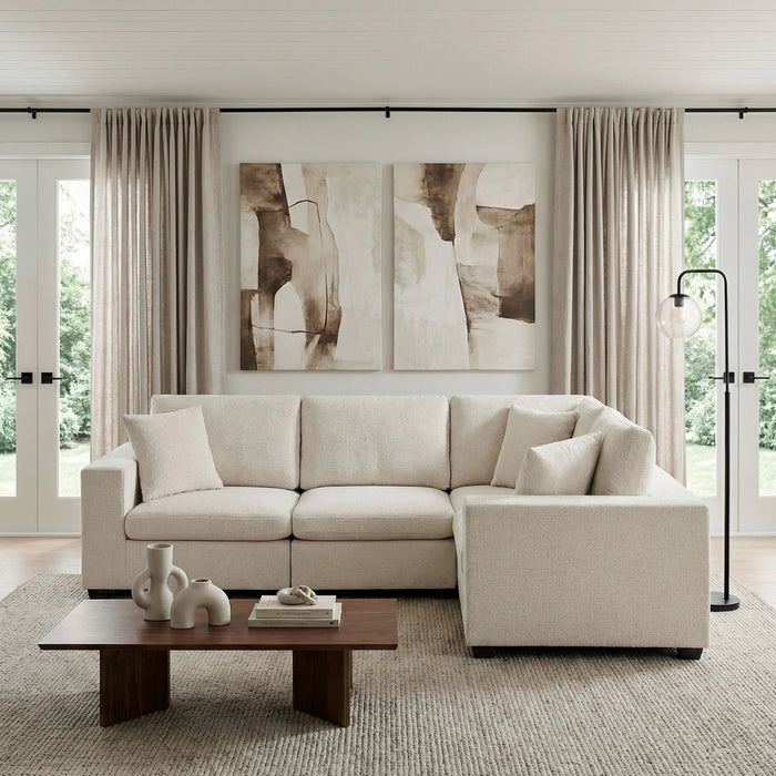 Homelegance - Serenity 4 Piece Modular Sectional in Beige - 8310NBE*4AC2C1ACR - GreatFurnitureDeal