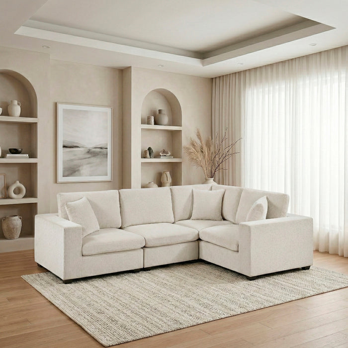 Homelegance - Serenity 4 Piece Modular Sectional in Beige - 8310NBE*4AC2C1ACR - GreatFurnitureDeal