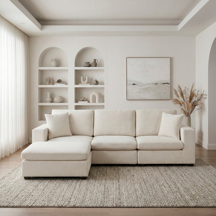 Homelegance - Serenity 4 Piece Modular Sectional with Ottoman in Beige - 8310NBE*4AC2C1AOT - GreatFurnitureDeal