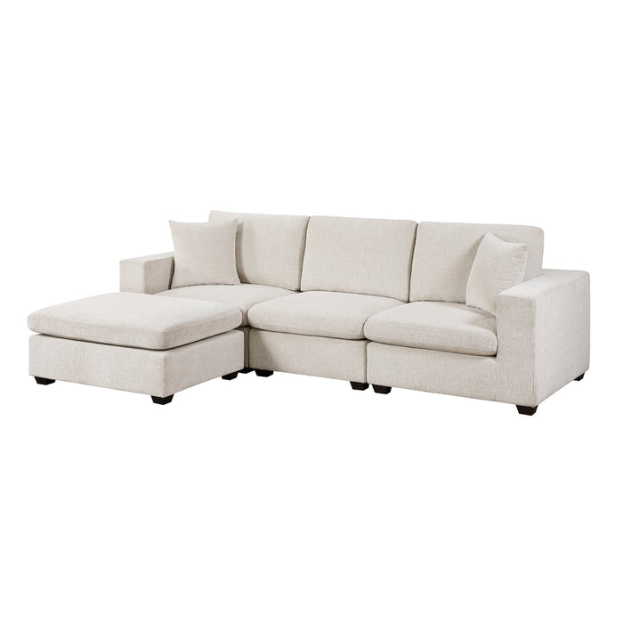 Homelegance - Serenity 4 Piece Modular Sectional with Ottoman in Beige - 8310NBE*4AC2C1AOT - GreatFurnitureDeal