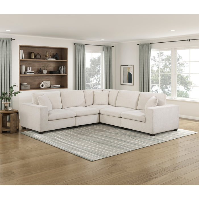 Homelegance - Serenity 5 Piece Modular Sectional in Beige - 8310NBE*52AC2C1ACR - GreatFurnitureDeal