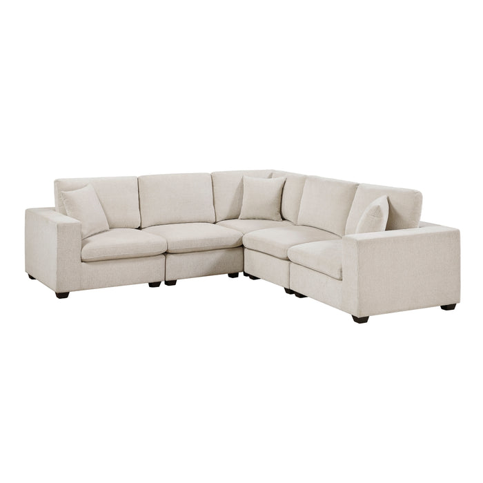 Homelegance - Serenity 5 Piece Modular Sectional in Beige - 8310NBE*52AC2C1ACR - GreatFurnitureDeal