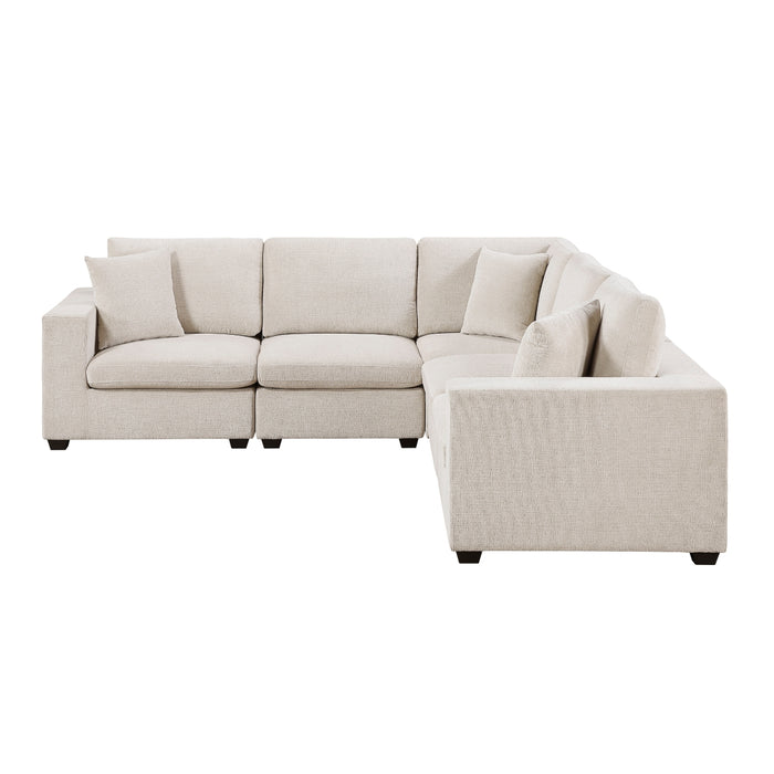 Homelegance - Serenity 5 Piece Modular Sectional in Beige - 8310NBE*52AC2C1ACR - GreatFurnitureDeal