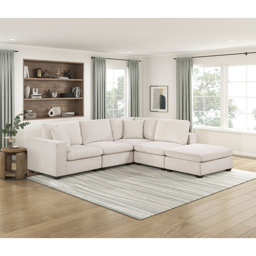 Homelegance - Serenity 5 Piece Modular Sectional with Ottoman in Beige - 8310NBE*52ACC1ACROT - GreatFurnitureDeal