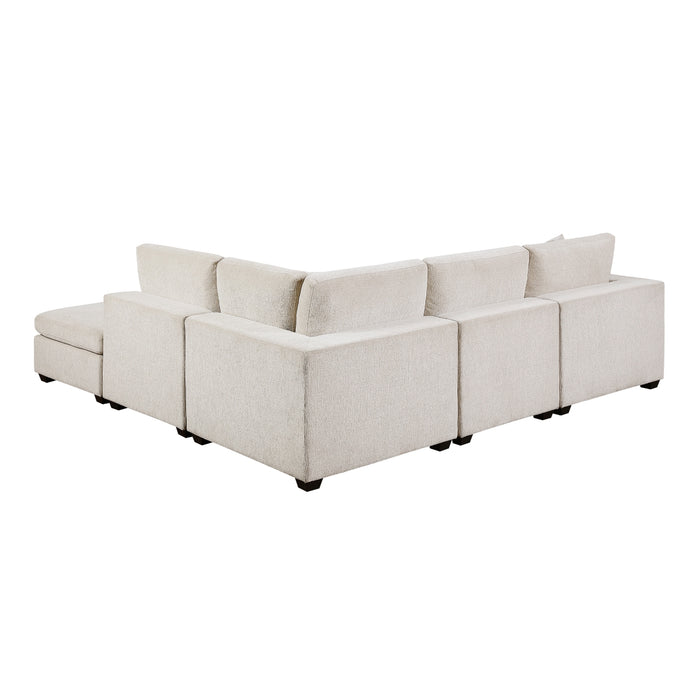 Homelegance - Serenity 5 Piece Modular Sectional with Ottoman in Beige - 8310NBE*52ACC1ACROT - GreatFurnitureDeal