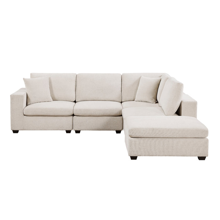 Homelegance - Serenity 5 Piece Modular Sectional with Ottoman in Beige - 8310NBE*52ACC1ACROT - GreatFurnitureDeal